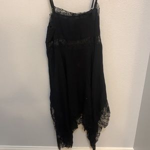 Rare free people black flowy slip dress